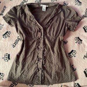Vintage Charlotte Russe Babydoll Buttonup Top